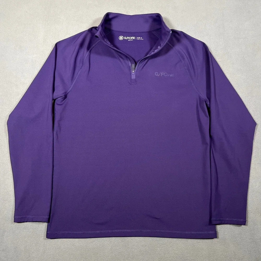 G/Fore 1/4 Zip Pullover Men Small Purple Quarter Zip Sweatshirt Long Sleeve Golf